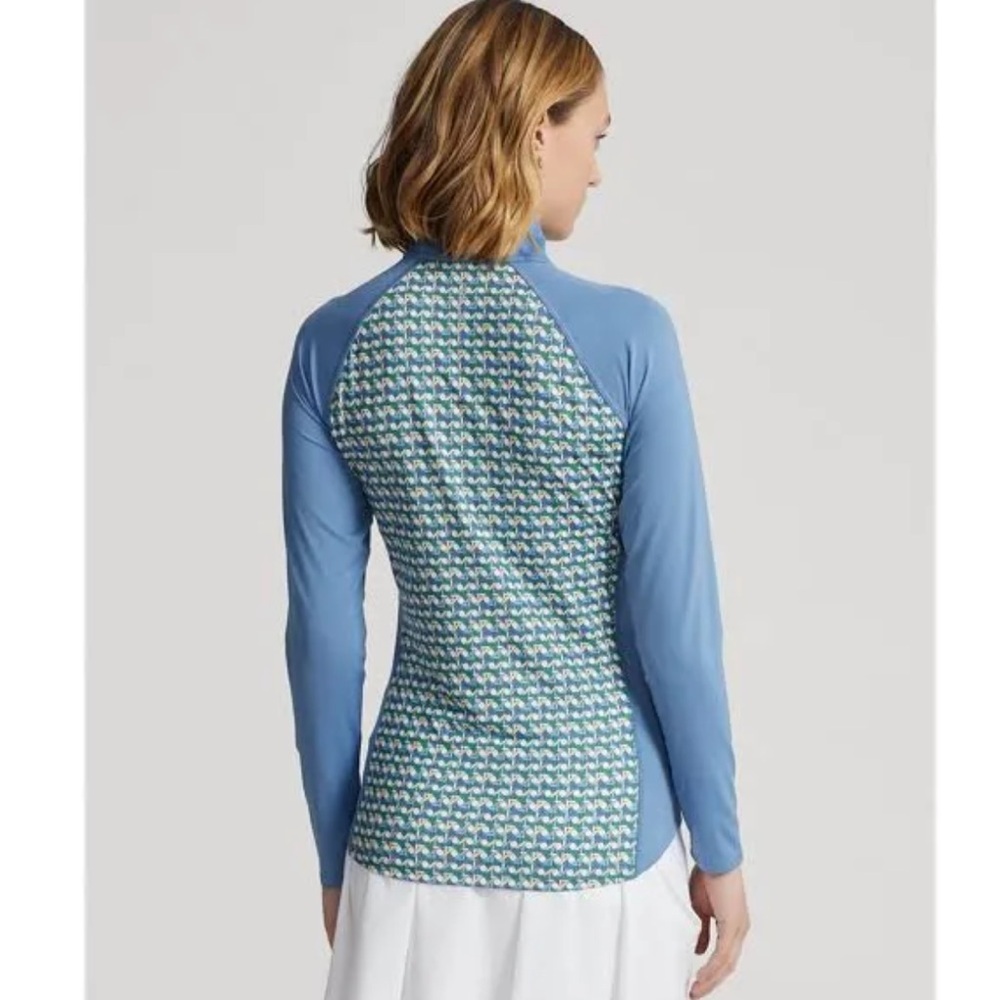 RLX Ralph Lauren Women's Lightweight printed Airflow 1/4 Zip Midlayer Top Golf - Picture 4 of 16